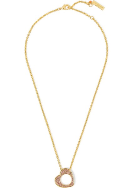 London Pave Necklace, Kalp Kristalli Kolye