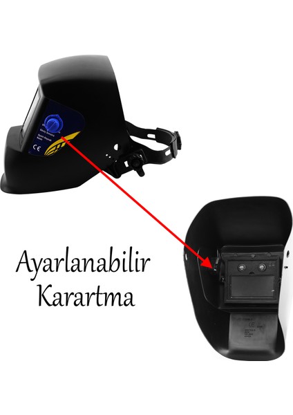 Güneş Enerjili Ayarlanabilir Otomatik Kararan Baş Maskesi Siperlik Kartuşlu Kaynak Gözlüğü Dın 9-13 fiyatları