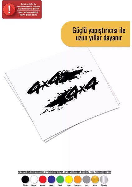4x4 Çamur Sıçramış - Araç, Oto, Laptop, Duvar Uyumlu Sticker 30*24 cm