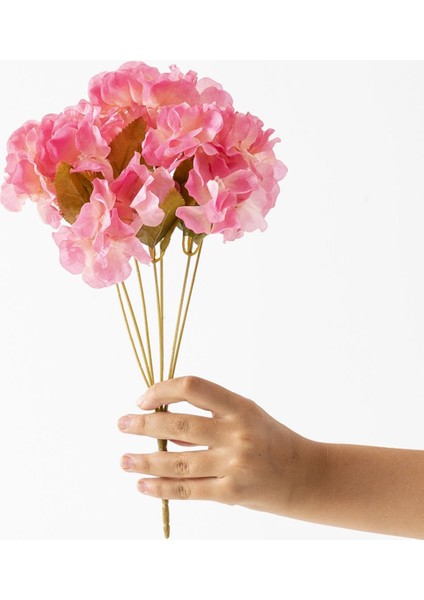 Yapay Ortanca Çiçeği 35 cm 7 Dal Fuşya