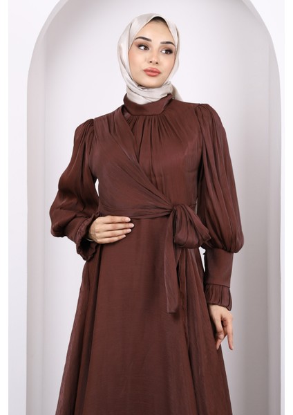 Mürdüm Yandan Bağlamalı Abiye modelleri