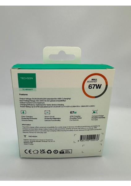 Techson 67W Type-C Hızlı Şarj Cihaz fiyatları