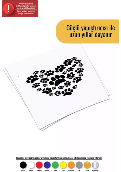 Patilerden Kalp - Araç, Oto, Laptop, Duvar Uyumlu Sticker 50*50 cm