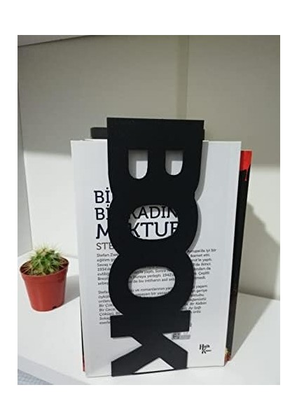 Dekoratif Dikey Book Yazı Tasarımlı Kitap Tutucu Desteği Mat Siyah modelleri