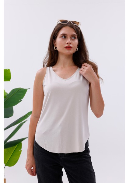 Likralı Modal Kumaş V Yaka Atlet fırsatları