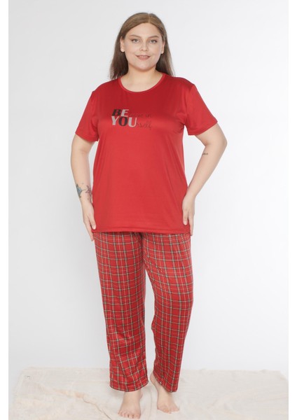 Büyük Beden Battal Viskon Kısa Kol Yazlık Pijama Takımı Dowry B08-91 fiyatları