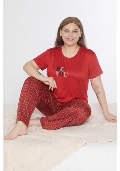 Büyük Beden Battal Viskon Kısa Kol Yazlık Pijama Takımı Dowry B08-91 indirimleri