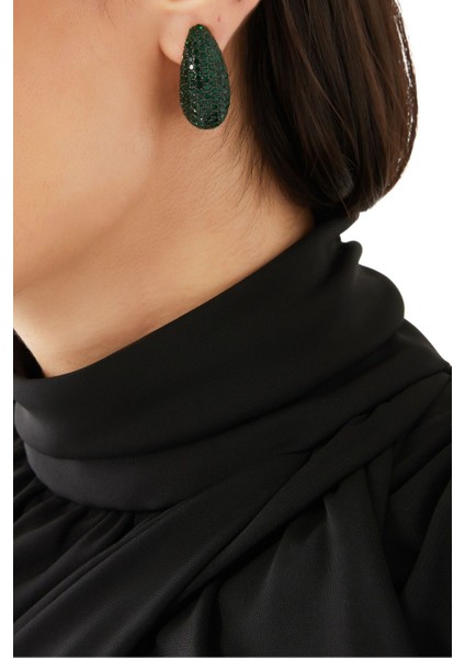 Pave Dome Earrings, Kristalli Kup Tarzı Küpe fırsatları