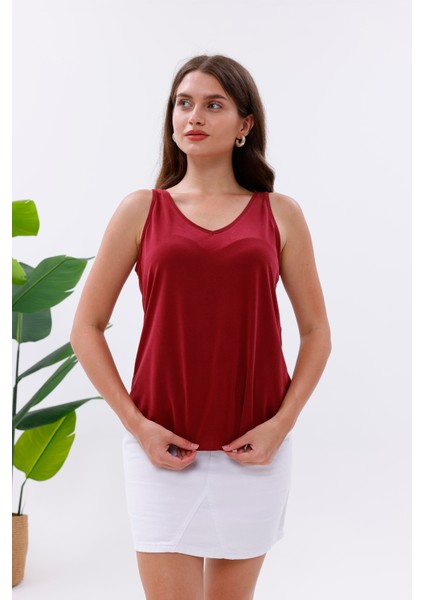 Likralı Modal Kumaş V Yaka Atlet fiyatları