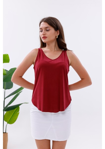 Likralı Modal Kumaş V Yaka Atlet modelleri