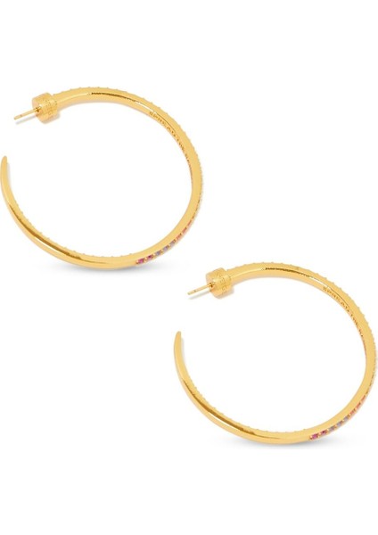 Renkli Taşlı Halka Küpe, Brass & Kristal fiyatları