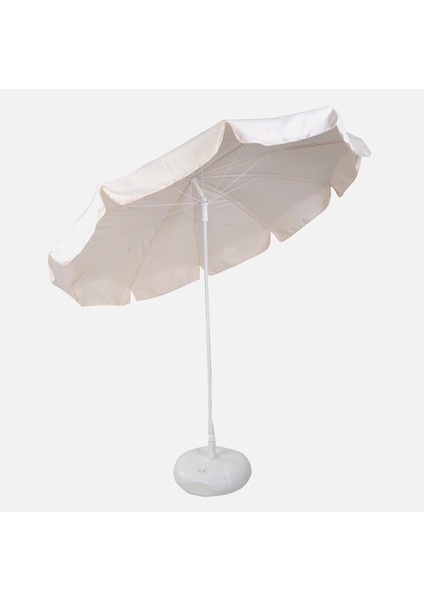 Beyaz 200 cm Akrilik Şemsiye, 360° Yatabilir, Dayanıklı Polyester Kumaşlı