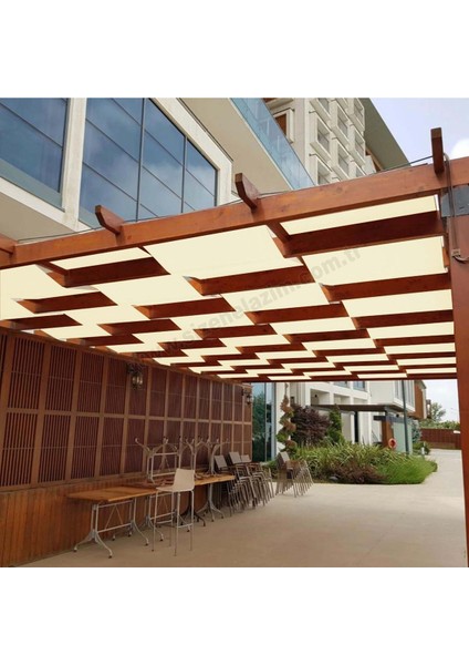 50CM x 8m Bej Su Geçirmez Dekoratif Gölgelik Battı Çıktı