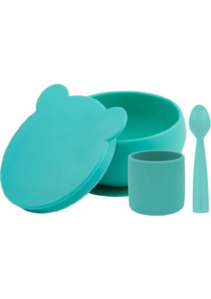 Blw I Silikon Beslenme Seti 3'lü (Kaseli) Aqua Green