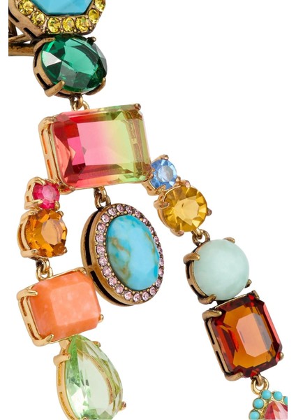 Large Mixed Gem Earrings, Renkli Taşlı Büyük Küpeler modelleri