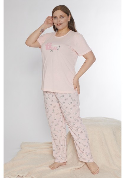 Büyük Beden Battal Viskon Kısa Kol Yazlık Pijama Takımı Dowry B08-90 fiyatları