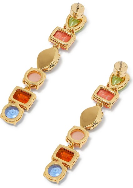 Mixed Gem Linear Earrings, Renkli Taşlı Lineer Küpeler fiyatları