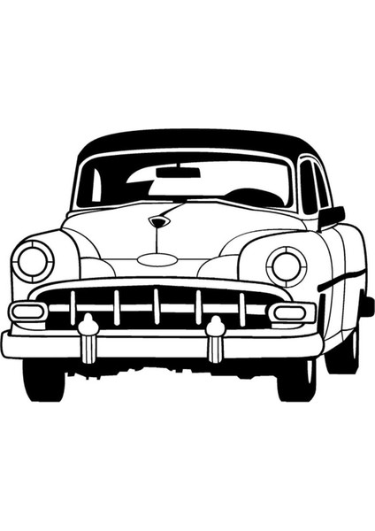 Klasik Arabalar Oto Motor Laptop Duvar Folyo Sticker (Tip 7) 15X10 cm