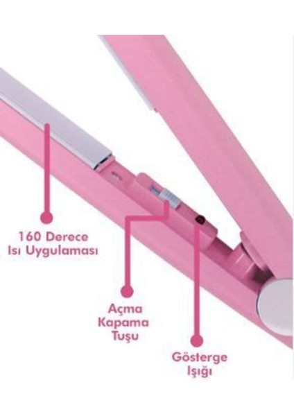 Pembe Mini Seyahat Saç Düzleştirici, ve Şık Tasarım fiyatları