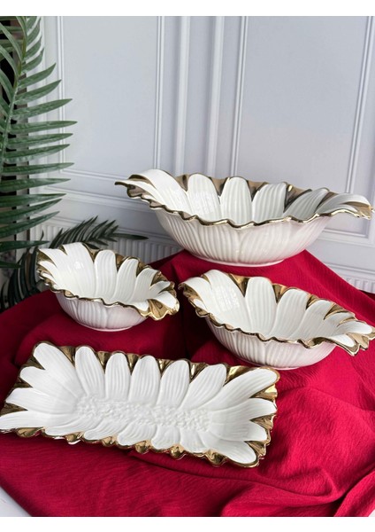 Flora Gold Servis Sunum Seti 4 Parça fırsatları