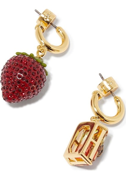 Pavé Strawberry Huggie Küpe, Kristalli, Asimetrik Tasarım fiyatları
