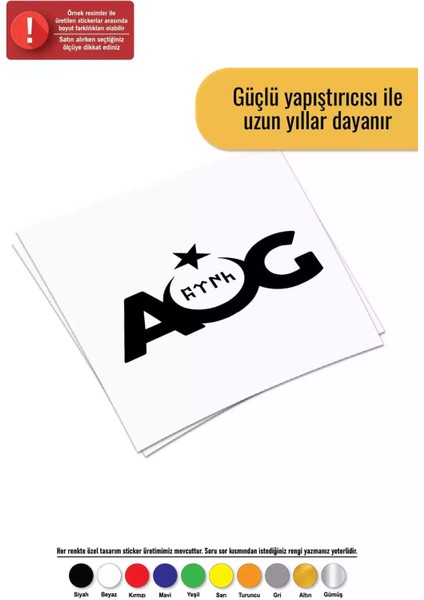 Aog Ay Yıldız - Araç, Oto, Laptop, Duvar Uyumlu Sticker 60*30 cm