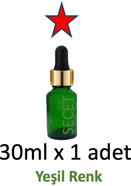 Damlalık, 30ML Damlalıklı Cam Yeşil Renk Şişe, Metal Gold Sızdırmaz Kapaklı Dropper Damlalık