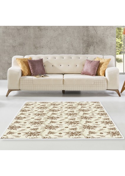 Kaymaz Dijital Mutfak & Salon Halı Trend Vintage AL5008 Bej