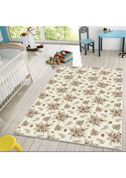 Kaymaz Dijital Mutfak & Salon Halı Trend Vintage AL5008 Bej