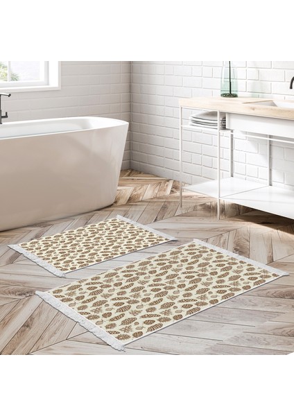 Kaymaz Taban Djt Klozet Takımı Luna Pamuk Saçaklı Vintage AL5014 Bej