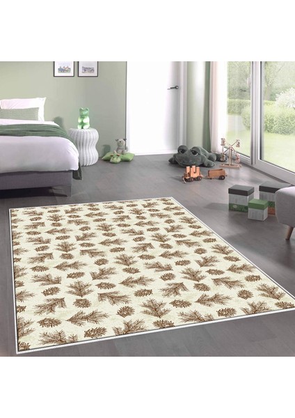 Kaymaz Dijital Mutfak & Salon Halı Trend Vintage AL5013 Bej