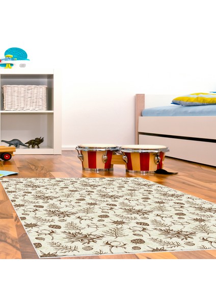 Kaymaz Dijital Mutfak & Salon Halı Toprak Vintage AL5012 Bej