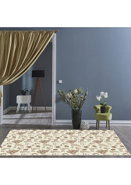 Kaymaz Dijital Mutfak & Salon Halı Yıldız Deri Vintage AL5012 Bej