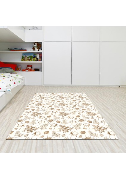 Kaymaz Dijital Mutfak & Salon Halı Luna Pamuk Vintage AL5012 Bej