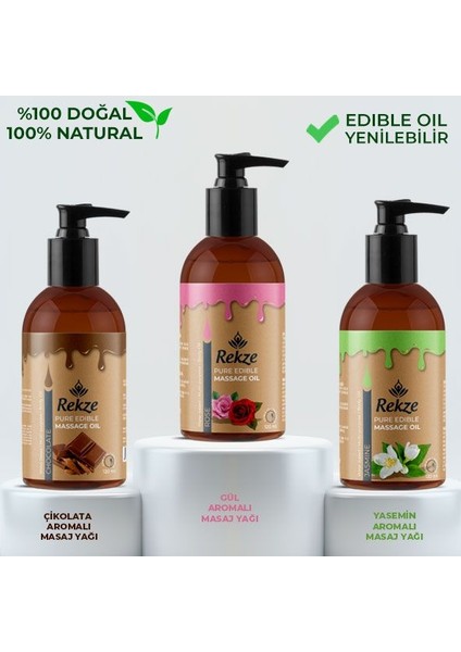 Çikolata + Gül + Yasemin Aromalı Erotik Nemlendirici Vücut Aromaterapi