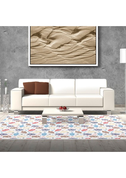 Kaymaz Dijital Mutfak & Salon Halı Toprak Çocuk AL5006 Beyaz