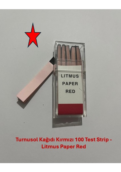 Turnusol Kağıdı Kırmızı 100 Test Strip - Litmus Paper Red