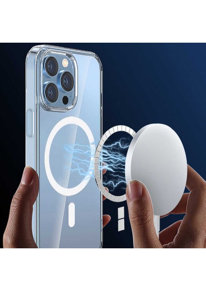 iPhone 13 M-Safe Şarj Özellikli Kamera Çıkıntılı Silikon Kılıf fırsatları