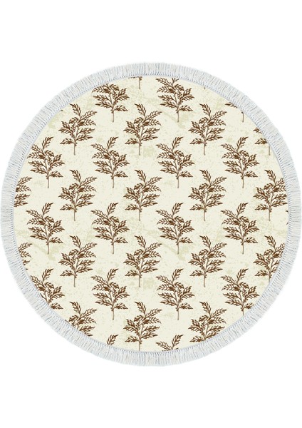 Kaymaz Dijital Mutfak & Salon Halı Luna Pamuk Saçaklı Yuvarlak Vintage AL5011 Bej fiyatları