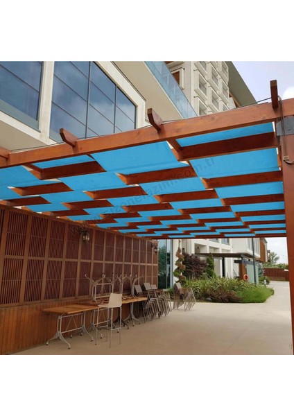 50CM x 14M Mavi Su Geçirmez Dekoratif Gölgelik Battı Çıktı