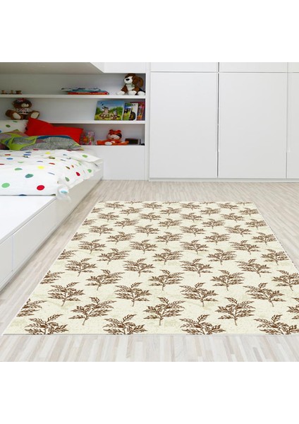 Kaymaz Dijital Mutfak & Salon Halı Luna Pamuk Vintage AL5011 Bej
