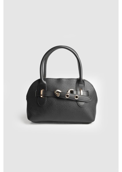 Kadın Seul Kemer Detaylı El ve Çapraz Çanta Siyah