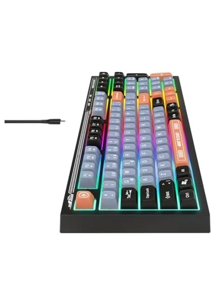 Kb-98 Silent Siyah/gri/turuncu Sessiz Rainbow Q Membrane Oyuncu Klavyesi fiyatları
