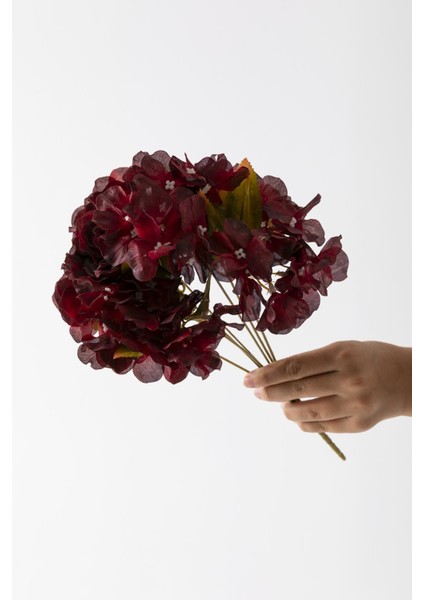 Yapay Ortanca Çiçeği 35 cm 7 Dal Bordo modelleri