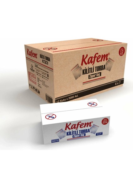 6 x 7 cm Kilitli Poşet / Naylon Torba (2000 Adet ) Koli - Kafem