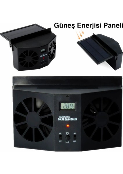 Ally R-8032 Güneş Enerjili Çift Fanlı Solar Oto Araç HAVALANDIRMA-(5775) - HNK3381-9777 fiyatları