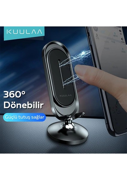 Kuulaa Universal Mıknatıslı Standlı Cep Telefon Araç Tutucu ALUMINUM-(5775) - HNK5266-2389 fiyatları