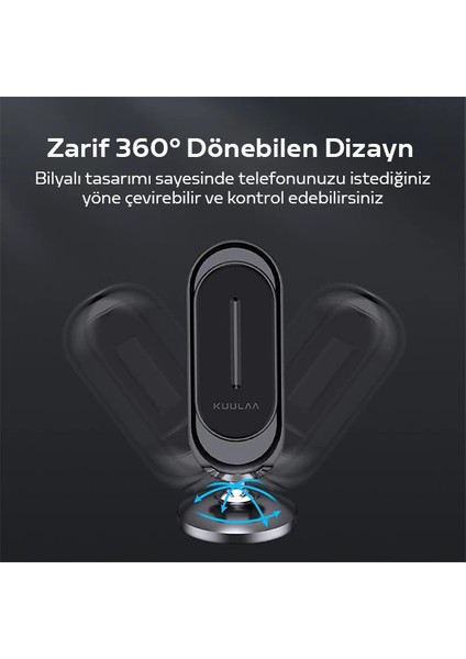 Kuulaa Universal Mıknatıslı Standlı Cep Telefon Araç Tutucu ALUMINUM-(5775) - HNK5266-2389 indirimleri