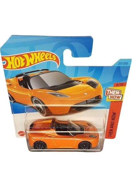 Wheels - Tesla Roadster - Then And Now 6/10 - HKJ44 - Short Card - Cabriolet - Orange - Mattel 2023 modelleri