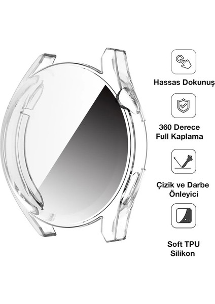 Ally Huawei Watch Gt3 46MM 360 Koruma Ultra Slim Silikon KILIF-(5775) - HNK6170-6700 modelleri